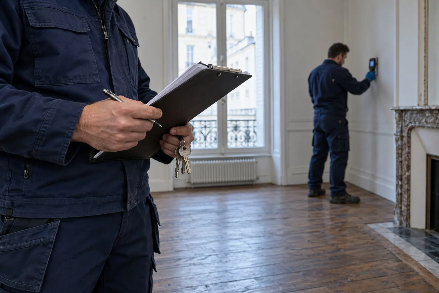 Scène illustrative : restitution documentée des clés après nettoyage sensible